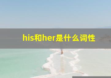 his和her是什么词性