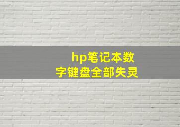 hp笔记本数字键盘全部失灵