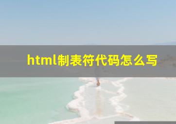 html制表符代码怎么写