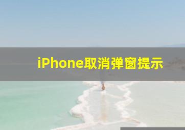 iPhone取消弹窗提示