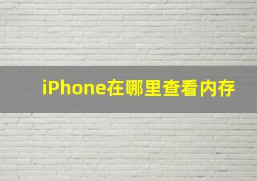 iPhone在哪里查看内存