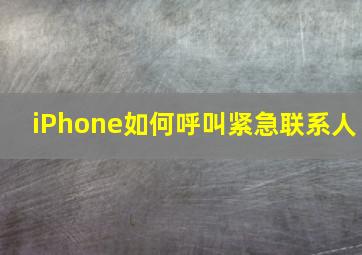 iPhone如何呼叫紧急联系人