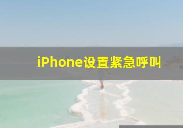 iPhone设置紧急呼叫