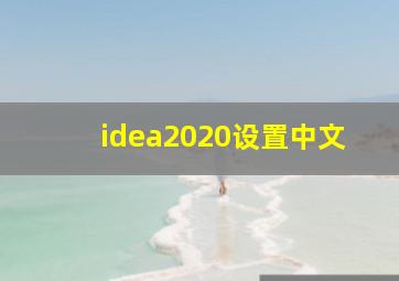 idea2020设置中文