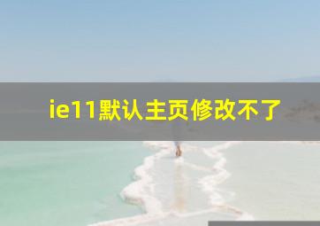 ie11默认主页修改不了