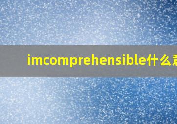 imcomprehensible什么意思