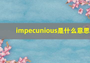 impecunious是什么意思