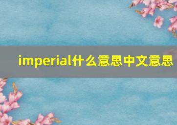 imperial什么意思中文意思