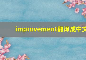 improvement翻译成中文