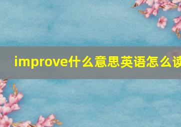 improve什么意思英语怎么读