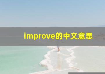 improve的中文意思