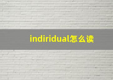 indiridual怎么读