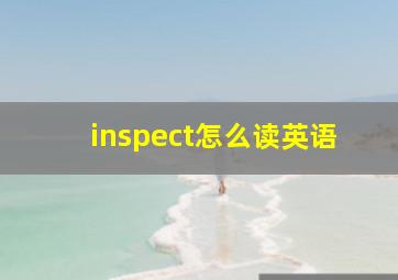 inspect怎么读英语