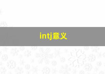 intj意义