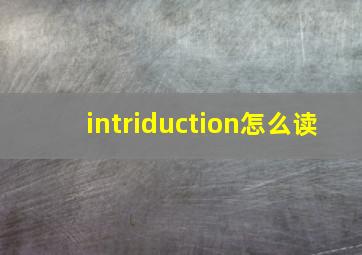 intriduction怎么读