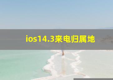 ios14.3来电归属地