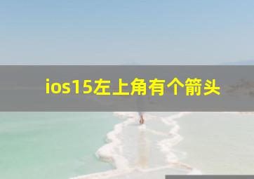 ios15左上角有个箭头