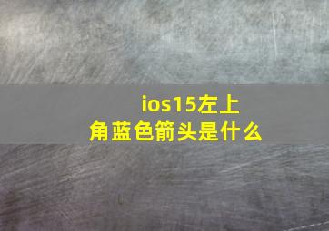 ios15左上角蓝色箭头是什么