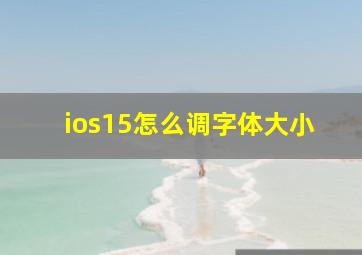 ios15怎么调字体大小