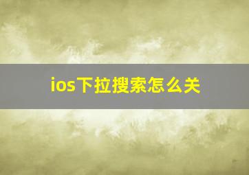 ios下拉搜索怎么关