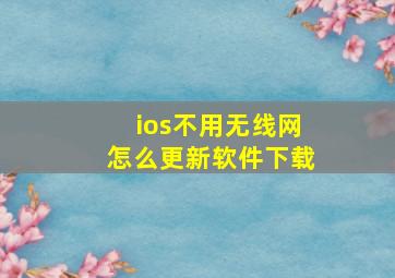 ios不用无线网怎么更新软件下载