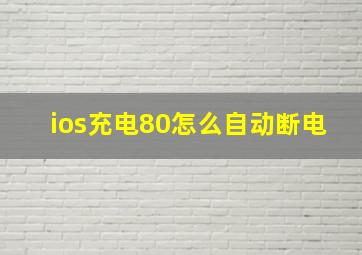 ios充电80怎么自动断电