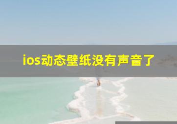 ios动态壁纸没有声音了