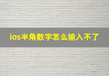 ios半角数字怎么输入不了