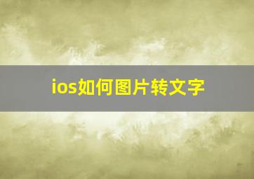 ios如何图片转文字