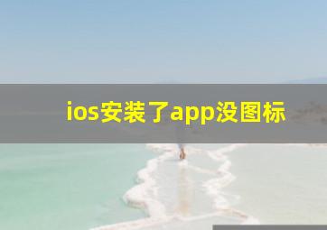 ios安装了app没图标