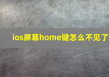 ios屏幕home键怎么不见了