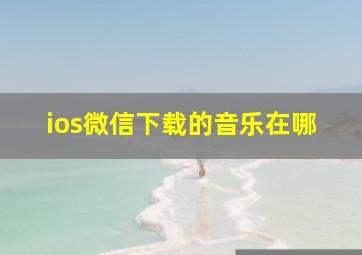 ios微信下载的音乐在哪