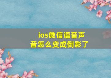 ios微信语音声音怎么变成倒影了