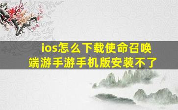 ios怎么下载使命召唤端游手游手机版安装不了