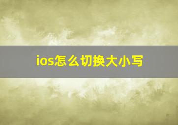 ios怎么切换大小写