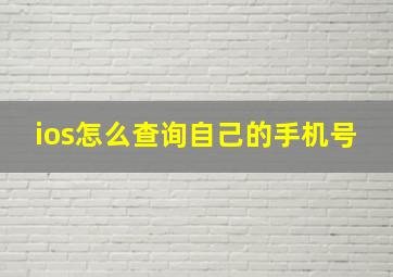 ios怎么查询自己的手机号