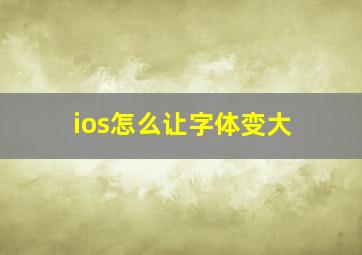 ios怎么让字体变大