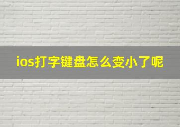 ios打字键盘怎么变小了呢