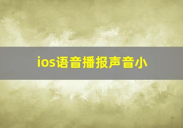 ios语音播报声音小