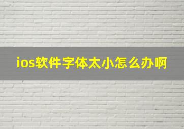 ios软件字体太小怎么办啊