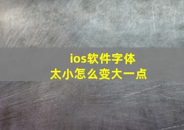 ios软件字体太小怎么变大一点