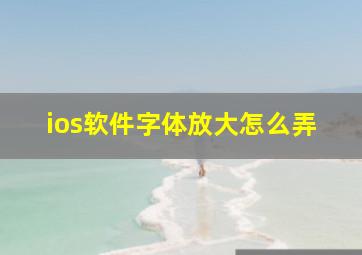 ios软件字体放大怎么弄