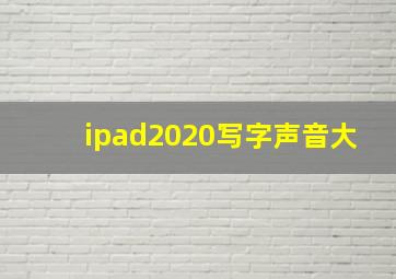 ipad2020写字声音大