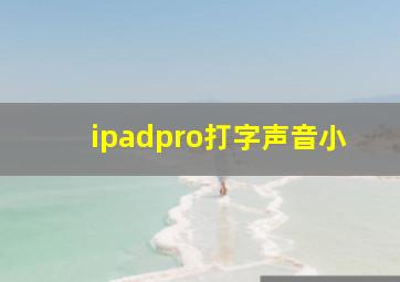 ipadpro打字声音小