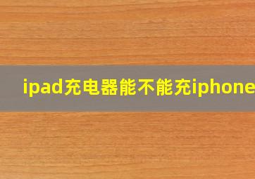 ipad充电器能不能充iphone12