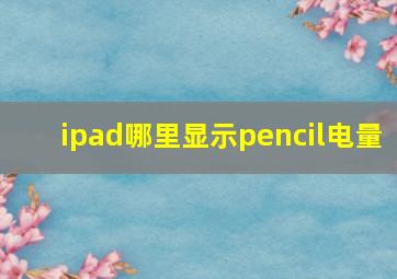 ipad哪里显示pencil电量