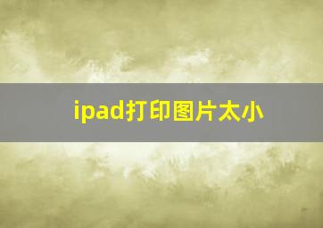 ipad打印图片太小