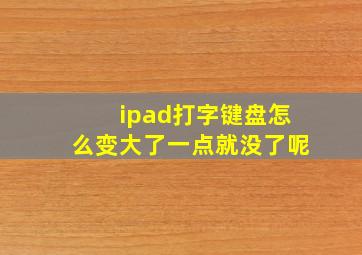 ipad打字键盘怎么变大了一点就没了呢