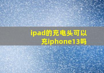 ipad的充电头可以充iphone13吗