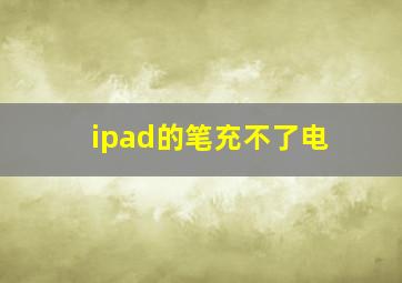 ipad的笔充不了电